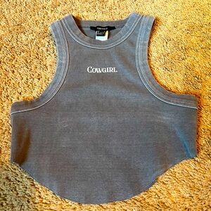 Fun cropped cowgirl tank